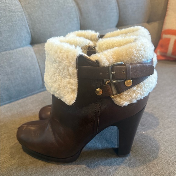 Miu Miu Chocolate Leather Booties